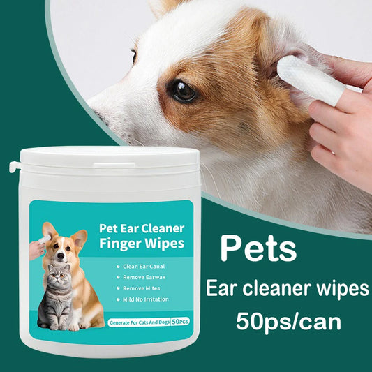 Pet cleaning products Ear cleaning wipes Ear care fingertips Ear mite removal Cat and dog ear cleaning pet products